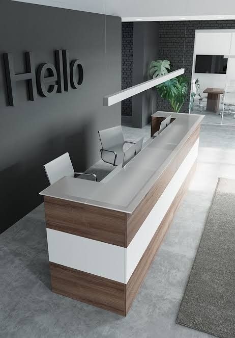 Reception Table For Office, Reception Table Office, Office Reception Table Design, Modern Reception Desk Design, Office Counter Design, Table For Office, Reception Table Design, Small Office Design Interior, Office Reception Furniture