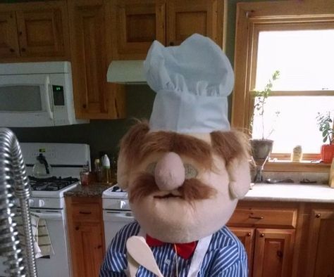 Absolutely adorable DIY Halloween costume. #mask Swedish Chef Costume, Chef Costume, Sewing Costumes, Swedish Chef, Friend Costumes, Trunk Or Treat Ideas, Halloween Costume Mask, Faux Hair, Diy Halloween Costume