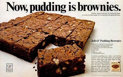 Chocolate Ads, Jello Pudding Recipes, Pudding Brownies, Pudding From Scratch, Brownie Pudding, Moist Brownies, Chocolate Pie With Pudding, Food Holidays, Pudding Flavors