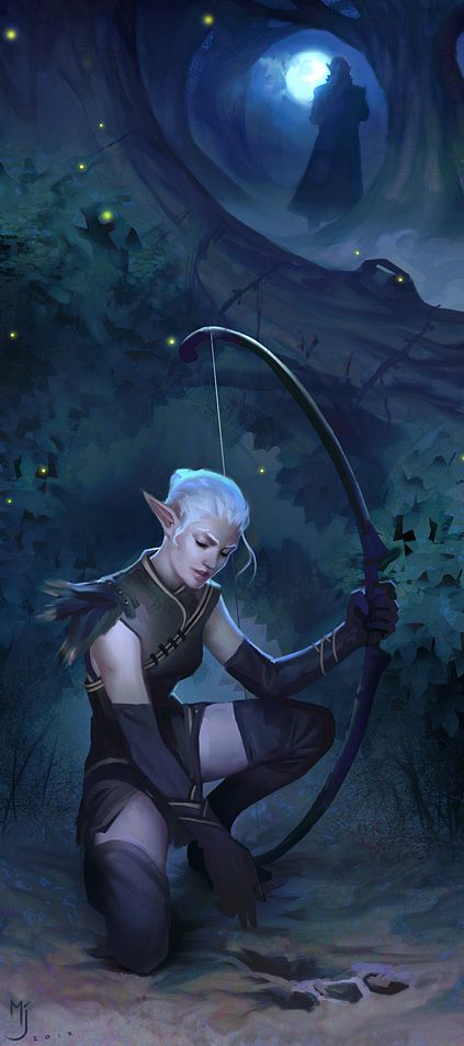 Elfe ♀ - Rôdeuse Dnd Pallid Elf, Pallid Elf Female Dnd, Pallid Elf, Elf Rouge, Moon Elf, Heroic Fantasy, Male Character, Bow And Arrow, Dark Elf