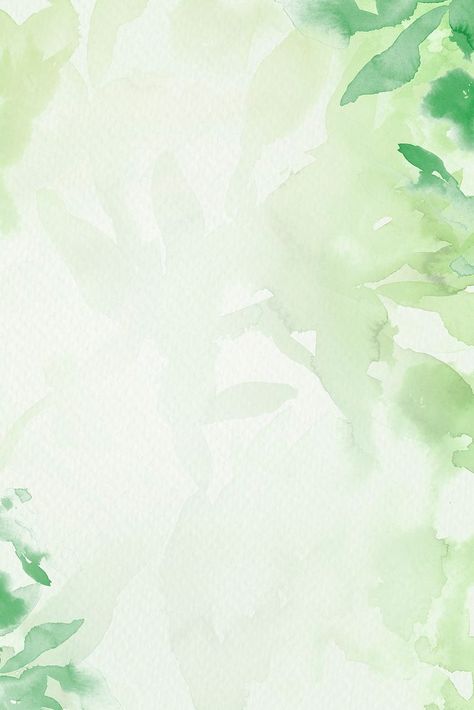 Spring floral watercolor background in green with leaf illustration | premium image by rawpixel.com / Adjima Background Leaves Aesthetic, Green Leaf Background Aesthetic, Pastel Colors Background Plain Green, Pastel Color Background Plain, Watercolor Art Green, Green Watercolor Wallpaper, Green Bg, Green Watercolor Background, Floral Watercolor Background