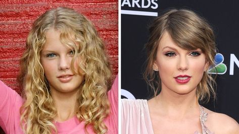 Taylor Swift Then Vs Now, Taylor Swift Before And After, Before And After Bangs, Pictures Of Taylor Swift, Taylor Swift Now, Rhinoplasty Nose Jobs, Amanda Johnson, Photos Of Taylor Swift, Then Vs Now