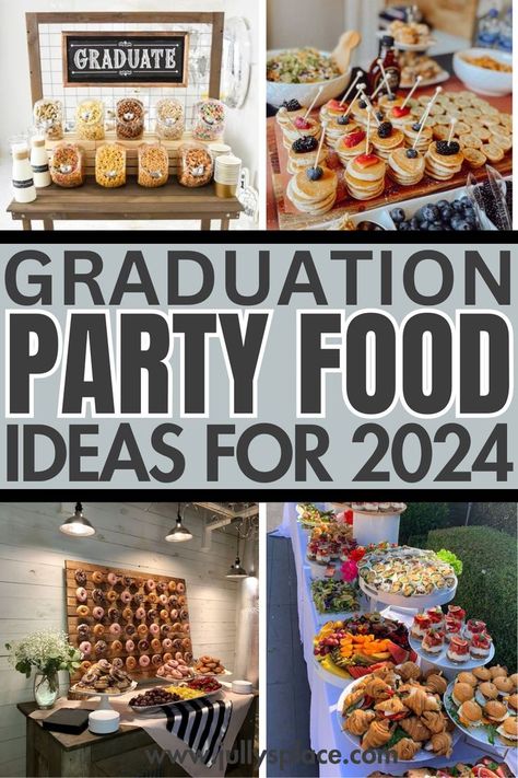 graduation party menu ideas, graduation party food ideas, grad party food, graduation brunch, college graduation party ideas, graduation buffet ideas Grad Party Buffet, College Graduation Party Food, Graduation Party Buffet, Ideas To Feed A Crowd, Graduation Party Snacks, High School Graduation Party Food, Graduation Menu, Easy Graduation Party Food, Graduation Snacks