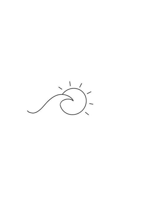 Wave Drawings, Sunset Tattoo, Sunset Tattoos, Wave Tattoo, Petite Tattoos, Minimalist Tattoos, Discreet Tattoos, Waves Tattoo, Dainty Tattoos