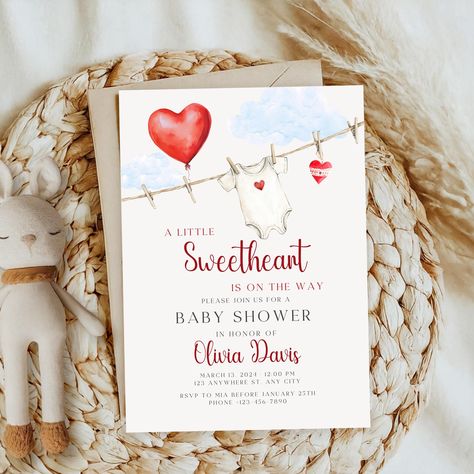 A Little Sweetheart Baby Shower Invitation, Valentine Heart Editable Invitation Template, Gender Neutral February Baby Shower Invite BS74 Valentines Themed Baby Shower Ideas, Baby Shower Themes February, Little Sweetheart Baby Shower Ideas, Valentines Theme Baby Shower Ideas, Baby Shower February, February Baby Shower Ideas, February Baby Shower Themes, February Baby Showers, Valentine Baby Shower