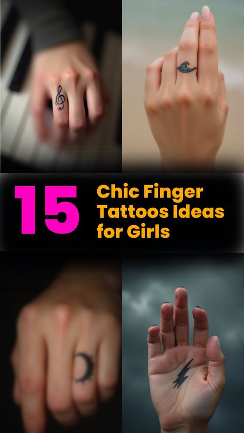 Chic Finger Tattoos Ideas for Girls Women Hand Tattoos Ideas Minimalist, Finger Tattoos Ideas, Side Finger Tattoos, Tattoos Female, Hand Games, Tattoo Parlor, Tiny Elephant, Wrist Tattoos For Women, Finger Tattoo