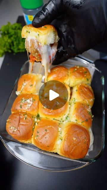 Hidden Valley Ranch on Instagram: "Who’s ready for the big game next weekend?! 🏈 These easy meatball sliders are the perfect app to pass around at the watch party! ​  Here’s the recipe 👇​  Meatballs:​ 1lb ground beef, 1/4 cup parsley, 1 clove garlic, 1/2 cup breadcrumbs, 1/4 cup milk, 1 egg & 1Tbsp @hidden.valley ranch seasoning​  Bake meatballs at 375º F for 25 mins​  Slice @kingshawaiian butter rolls through the middle, top with marinara sauce, cooked meatballs & mozzarella​  Optional: 3Tbsp melted butter, 1 clove garlic & 1Tbsp parsley brushed on top (trust us, this might be optional but you don’t want to skip it 😉)​  Bake at 350º F for 10 mins​  📹 @boeboecooks" Easy Meatball Sliders, Hidden Valley Ranch Seasoning, Recipe Meatballs, Butter Rolls, Easy Meatball, Meatball Sliders, Butter Roll, How To Cook Meatballs, Hidden Valley Ranch