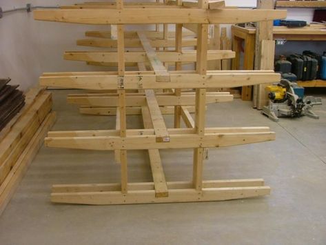 Plywood Cart, Cottage Workshop, Sawmill Projects, Outfeed Table, Lumber Storage Rack, Timber Storage, Wood Bin, Lumber Rack, Wood Storage Rack