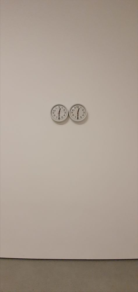 Felix Gonzalez-Torres, Untitled 'Perfect Lovers', 1991, clocks, paint on wall. #FelixGonzalezTorres #MoMA #MyMoMANYC #NYC #ContemporaryArt pic by #AntonioAddamiano #DepArtGallery Perfect Lovers Felix Gonzalez Tattoo, Paint On Wall, Felix Gonzalez Torres, Queer Art, In Sync, Art Courses, Contemporary Modern Art, Now And Forever, Art World