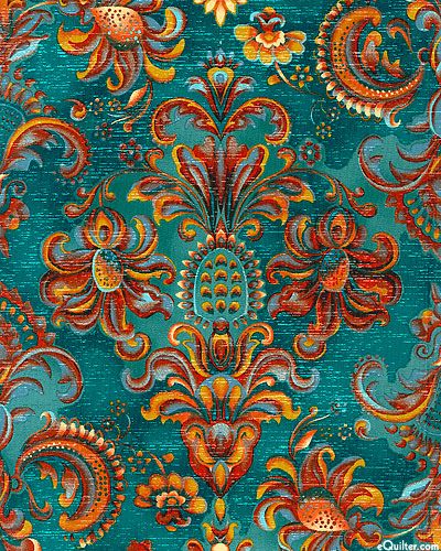 eQuilter Marquis - Palace Medallions - Teal Tapet Inspiration, Motifs Textiles, Ciel Phantomhive, Teal Orange, Orange And Turquoise, Blue And Orange, Yahoo Search, Colour Schemes, Textile Patterns