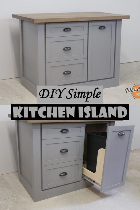 25 Cheap DIY Kitchen Island Ideas Mobile Kitchen Island Plans, How To Make Island For Kitchen, Alternative Kitchen Island Ideas, Add An Island To A Small Kitchen, Island For A Small Kitchen, Diy Portable Island, Diy Slim Kitchen Island, Portable Kitchen Island Ideas Diy, Prefab Kitchen Island