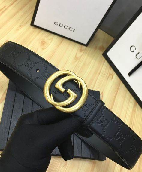 Gucci Leather Belt, Gucci Leather, Leather Belt, Buckle, Gucci, Leather, Black