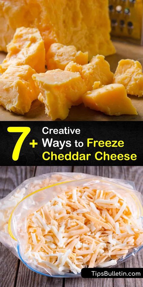 Learn how to freeze cheddar cheese and how to thaw frozen cheese in a few easy steps. Freezing cheese such as cheddar, mozzarella, and Parmesan is easy and ideal for cooked dishes. Freeze sliced cheese between parchment paper and wrap blocks in aluminum foil. #howto #freeze #cheddar #cheese Freezing Cheese, Sun Oven, Chedder Cheese, Sliced Cheese, Freezing Food, Prevent Food Waste, Creamy Macaroni And Cheese, Cheddar Cheese Sauce, Block Of Cheese