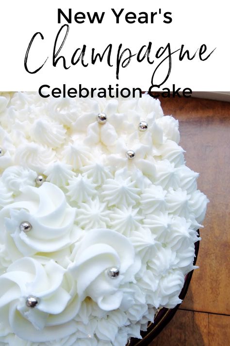 Champagne Cake Recipe With Box Cake, New Years Champagne, Champagne Cake Recipe, Celebration Champagne, Almond Buttercream, Champagne Cake, Vanilla Cake Mixes, Champagne Cocktail, Box Cake Mix