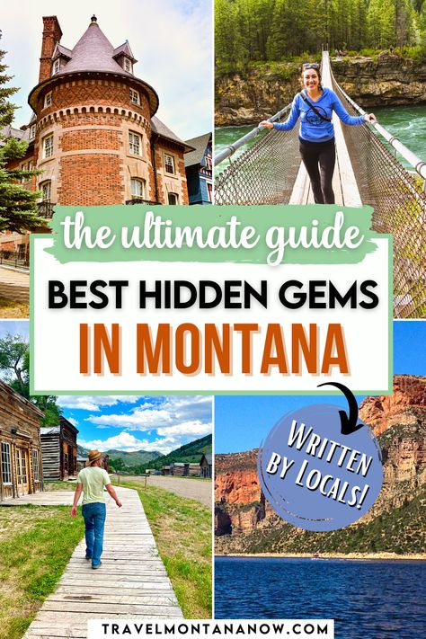 Montana may be well known for its national parks and ski towns, but have you ever thought about all those places hidden gems of Montana that are "off the beaten path"? We've compiled a list of local favorites and put together the ultimate Montana bucket list! With places such as the Glacier distillery in Coram, or viewing the Gates of Holter Lake are can't miss places! Read on the discover the best places to visit in Montana. Must Do In Montana, Lake Macdonnell Montana, Montana In October, Crystal Park Montana, Billings Montana Things To Do In, Montana Vacation With Kids, Flat Head Lake Montana, What To Do In Montana, Places To Visit In Montana