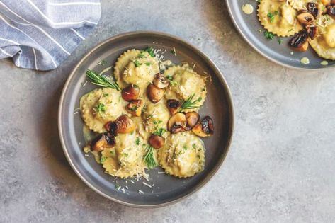 Making Homemade Pasta, Ravioli Dough, Vegan Ravioli, Tofu Ricotta, Mushroom Ravioli, Caramelized Shallots, Fresh Beets, Ravioli Recipe, Vegan Mushroom