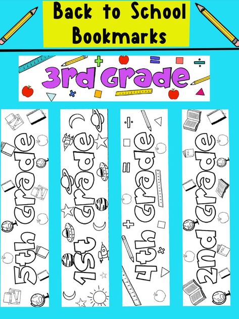 Free Printable Bookmarks Templates Design, Back To School Bookmarks Free Printable, Back To School Bookmarks, Student Bookmarks From Teacher, Coloring Bookmarks Free Printable Fall, Free Printable Bookmarks Templates, Second Grade Books, Reading Strategy Bookmarks, Library Bookmarks