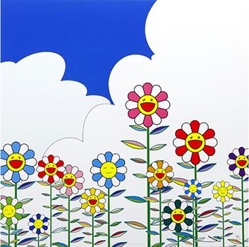 Takashi Murakami, Smiley, Flowers, Blue, Art