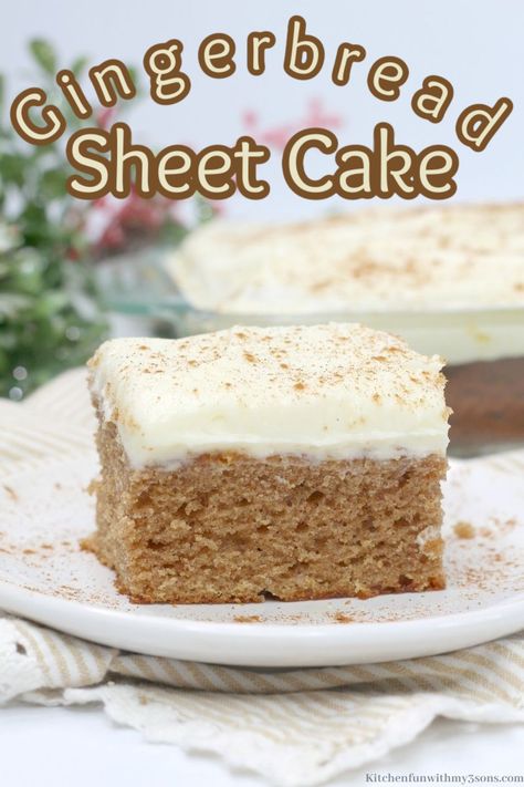 Gingerbread Sheet Cake, Christmas Sheet Cake, Christmas Cakes Ideas, Sheet Cake Recipe, Cheese Frosting Recipe, Cream Cheese Frosting Cake, Peppermint Cheesecake, Homemade Frosting, Cake With Cream Cheese Frosting