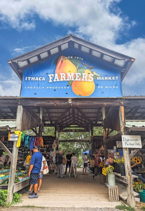 Ithaca Farmers Market is thrilled to welcome back our loyal customers and new visitors with a wide variety of products including farm-raised meat, eggs, and dairy; fresh vegetables and fruit; locally-gathered honey and locally-prepared staples like jelly and sauces; bread, pastries, and other baked goods; wine, hard apple cider and mushroom spirits; as well as live plants and the best selection of hot food and art created within 30 miles of Ithaca. Ithaca Farmers Market, Bread Pastries, Buttermilk Falls, Cayuga Lake, Hard Apple Cider, Late Night Food, Events Place, Farm Market, Hot Food