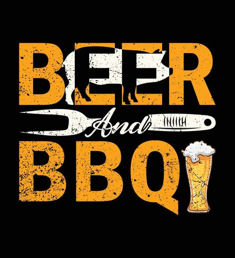 BEER ABD BBQ T-SHIRT DESIGN. Beer T Shirt Design, Beer Logo Design, Pub Ideas, Grill Logo, Bbq Shirt, Beer Art, Beer Logo, Shirt Prints, Vector Sketch