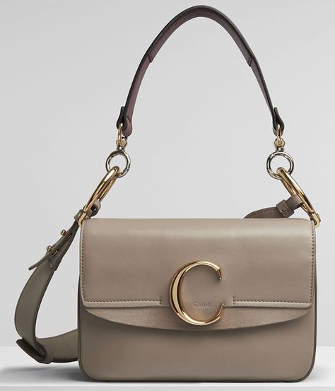 The Latest Chloe Bag With The C Logo On Front, More Info Here... Cloe Handbag, Chloe Crossbody Bag Outfit, Chloe C Bag, Chloe Crossbody Bags, Bag Clasp, Black Crossbody Bag Chloe, Bag Wishlist, Chloe Shoulder Bag, Chic Purses