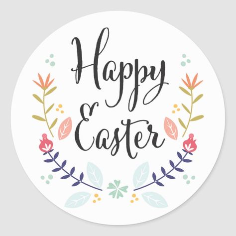 Happy Easter Stickers, Easter Wood Crafts, Easter Wallpaper, Easter Stickers, Easter Images, Bunny Gifts, Happy Party, Easter Colors, Floral Stickers