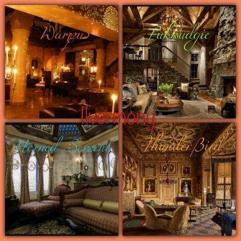 Ilvermorny House Colors, Ilvermorny Common Rooms, Raven Law Common Room, Thunderbird Ilvermorny, Thunderbird Aesthetic, Thunderbird House, American Wizarding School, Ilvermorny Houses, Hogwarts Interior