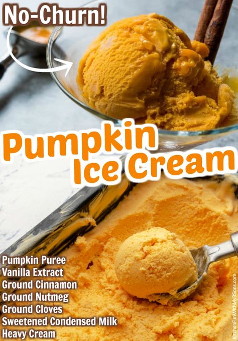 Pumpkin Pie Ice Cream Recipe, Homemade Pumpkin Ice Cream, Pumpkin Ice Cream Recipe, Frozen Deserts, Pumpkin Spice Ice Cream, Fall Blessings, Ice Cream Pie Recipe, Pumpkin Pie Ice Cream, Pie Ice Cream