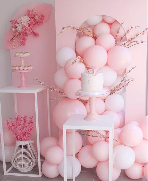 Cherry Blossom Party, Cherry Blossom Cake, Gender Reveal Baby Shower Themes, Japanese Party, Birthday Theme Decoration, Cherry Blossom Theme, Sweet 16 Parties, Japanese Cherry Blossom, Baby Shower Gender Reveal