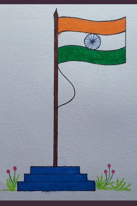 How to draw Indian Flag l How to paint Indian Flag l Tiranga l Thank you !!! Tiranga Flag Drawing, Indian Flag Painting Ideas, Easy Flag Drawing, National Flag India Drawing, India Flag Drawing For Kids, National Flag Drawing For Kids, Indian Flag Drawing Ideas, Indian Flag Drawing For Kids, Indipendente Day Drawing Idea