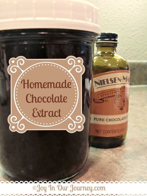 Homemade Chocolate Extract - Delicious and Frugal - Joy In Our Journey Diy Extracts, Chocolate Extract, Homemade Vanilla Extract, Trim Healthy Mama Recipes, Thm Desserts, Thm Recipes, Homemade Spices, Homemade Seasonings, Infused Oils