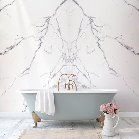 Book Matched Marble Wall, Book Match Marble, Bookmatch Marble, Marble Walls, Statuario Marble, Marble Interior, Bedroom Drapes, Pink House, Marble Wall