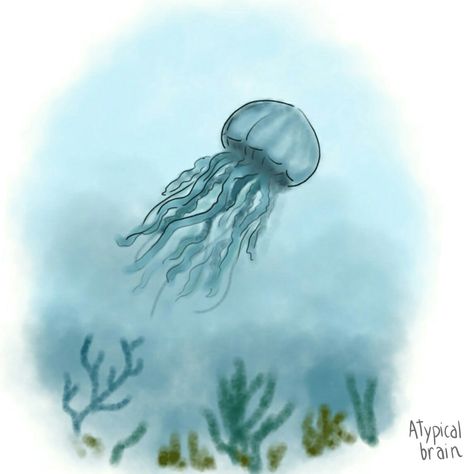 Watercolor jellyfish/ medusa en acuarela Watercolor Jellyfish, Jellyfish, Illustrations