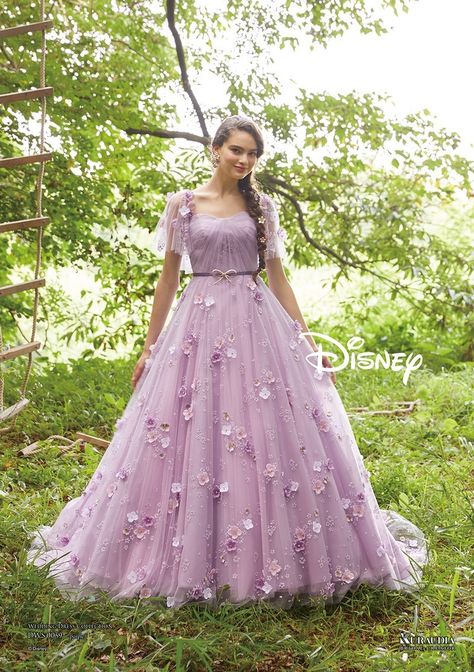 Disney Wedding Dress Collection, Rapunzel Wedding Dress, Disney Princess Inspired Dresses, Gown Dress Design, 50 Aesthetic, Fairy Prom Dress, Rapunzel Dress, Fairytale Gown, Disney Wedding Dresses