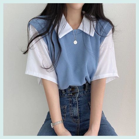 Preppy Mode, Preppy Shorts, Stile Preppy, 얼짱 소녀, Estilo Preppy, Loose Tees, Dresses 2024, Collars For Women, Polo Shirt Women