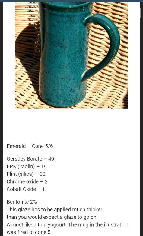 Emerald Ceramic Glazes, Ceramic Glaze Recipes, Glazed Bowl, Glazing Techniques, Advanced Ceramics, Ceramic Glaze, Glaze Ceramics, Glaze Recipe, Pottery Techniques