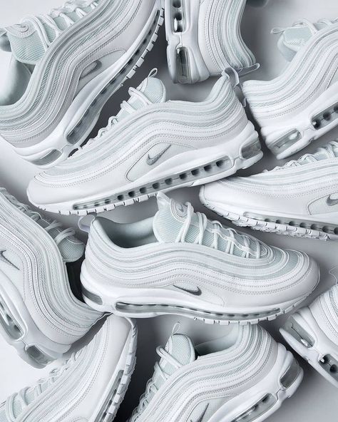 10.7k Likes, 134 Comments - Nike Air Max 97 (@airmax_97) on Instagram: “How many 97's is in the pic 🤯? Comment below 🤤👇 . . . #nike #airmax #airmax97 #airmax270 #airmax98��…” Air Max 97 Outfit, Nike Air Max 97 White, Nike 97, Nike Airmax 97, Nike Vapor Max, Air Jordan 9, Air Max Day, Jordan 13, Nike Air Max 270