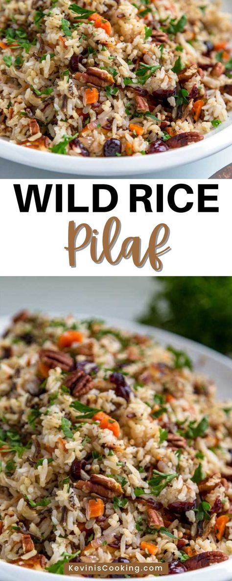 Wild rice pilaf is a popular holiday dish with vegetables, nuts and dried fruit. Save time by making this rice recipe up to 3 days ahead! A wild rice pilaf typically includes both white and one or more wild grains. In addition to the grains, sometimes diced vegetables, dried fruit, and/or chopped nuts are included. Visit the blog to get the recipe and directions to make this delicious Wild Rice PIlaf Recipe in your own home! Rice Pilaf Meals, Wild Rice Fried Rice, Baked Wild Rice Recipes, Wild Rice Mix Recipes, Rice A Roni Long Grain And Wild Rice Recipes, Canned Wild Rice Recipes, Fancy Rice Dishes, Rice Medley Recipes, Rice Pilaf Recipes