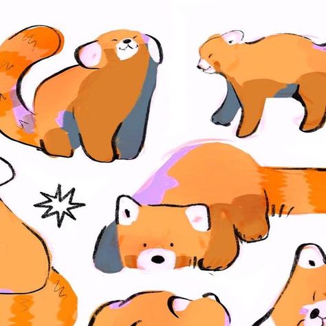 Madi on Instagram: "hope you like this new red panda spread - thank you again for helping me decide 😸 what animal spread should i do next? thinking about shiba inu 👀 🐕  _ #sketch #sketchbook #sketching #redpanda #redpandadrawing #cutedrawings #redpandas" Draw Red Panda, Red Panda Design, Panda Sketch Pencil Art, Red Panda Anime, Silly Animals Drawings, Red Panda Painting, Red Panda Fursona, Red Panda Doodle, Panda Doodle