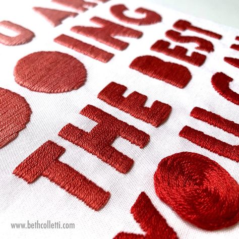 Hand Stitch Lettering, Embroider Block Letters, Embroidery Satin Stitch Letters, How To Embroider Letters Satin Stitch, Embroidery Designs Words, Satin Stitch Lettering, Hand Embroidery Letters Tutorial, Embroidered Block Letters, Block Letter Embroidery