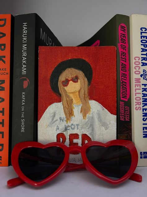 Red Taylor's version aesthetic, Taylor Swift red painting via @/grungemuseum on ig Red Painting Taylor Swift, Red Tv Aesthetic Taylor Swift, Taylor Swift Red Moodboard, Taylor Swift Red Aesthetic All Too Well, Red Vinyl Aesthetic Taylor Swift, Patriotic Party Favors, Selling Apps, Kafka On The Shore, Cute Sun