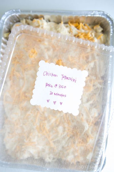 Freezer Chicken Casserole, Freezer Meals Using Rotisserie Chicken, Frozen Casserole Recipes Freezer Meals, Freezer Chicken Soup Recipes, Freezer Meals With Chicken, Freezer Meal Soups, Freezer Casseroles For New Moms, Freezer Chicken Spaghetti, Easy Chicken Tettrazini