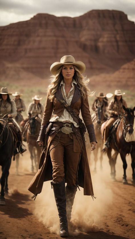 Cowgirl Wild West, Wild Western Outfits Women, Western Futuristic, Girl Cowboy Outfit, Wild West Female, Aesthetic Wallpaper Cowgirl, Cowgirl Aesthetic Decor, Wild West Outfit Women, Old Western Outfits Women