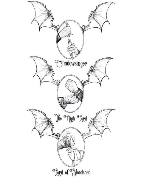 Sarah J Maas Characters, Wing Tattoos, Bookish Tattoos, Bookish Art, Tattoo Apprenticeship, Inspired Tattoos, Hands Art, Bat Boys, Greek Tattoos