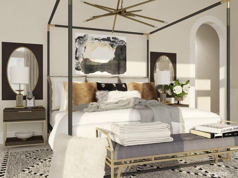 Luxurious Glam Retreat - Bedroom Design Ideas & Photos Ideas For Bed, Glam Bedrooms, Room Canopy, Canopy Bed Frame, Canopy Bedroom, Glam Bedroom, Headboard Decor, Four Poster Bed, Bedrooms Decor