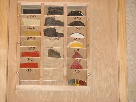 Sandpaper Storage, French Cleat Storage, Cleat Wall, Woodshop Ideas, Garage Workshop Layout, Storage Shed Organization, Workshop Layout, Paper Organizer, Shed Organization