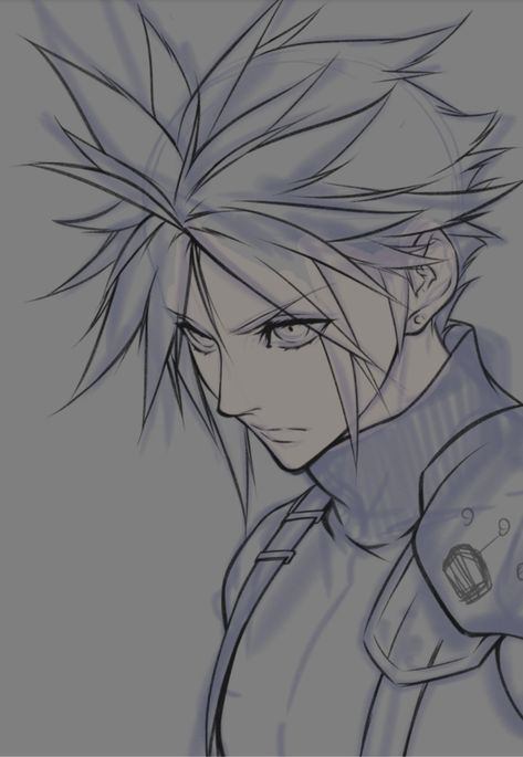 Cloud Strife Art, Final Fantasy Cloud, Final Fantasy Collection, Final Fantasy Artwork, Final Fantasy Vii Remake, Final Fantasy X, Final Fantasy Art, Cloud Drawing, Cloud Strife