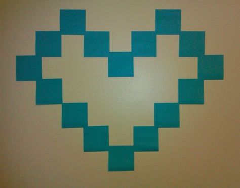 A heart made out of sticky notes Sticky Notes Wall Decor Aesthetic, Heart With Sticky Notes, Sticky Notes Room Decor, Heart Sticky Notes On Mirror, Post It Note Heart, Sticky Notes Decoration Ideas, Sticky Notes Ideas Wall Post It Art, Sticky Notes Ideas Wall, Sticky Notes Ideas Wall Bedroom