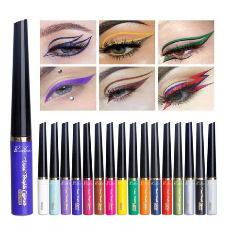 Makeup Christmas Gifts, Eye Makeup For Hooded Eyes, Eyeliner Set, Beginners Eye Makeup, Eye Makeup Tools, Makeup Tutorial Eyeshadow, Glitter Eyeliner, Colored Eyeliner, Liquid Eyeshadow